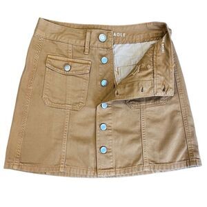 American Eagle button up jean skirt size 0 long